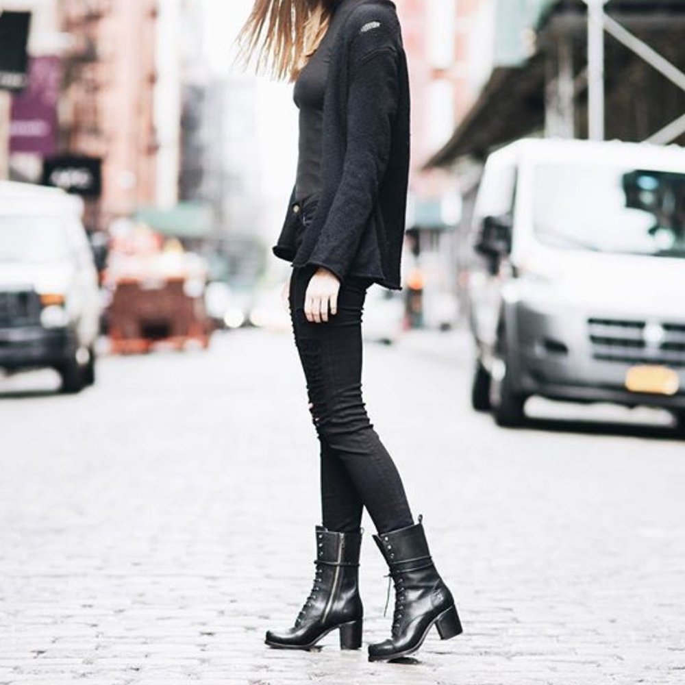 $429 Frye Kendall Lace Up Brown Genuine Leather Mid-Calf Heeled ZipUp Ankle Boot - Picture 5 of 16